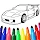 Car coloring games - Color car icon