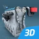 4-suwowy silnik Otto 3D icon