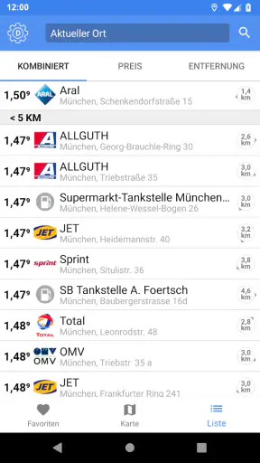 1-2-3 Tanken - Benzinpreise screenshot