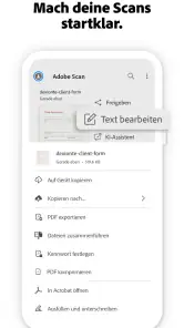 Adobe Scan KI-PDF Scanner, OCR screenshot