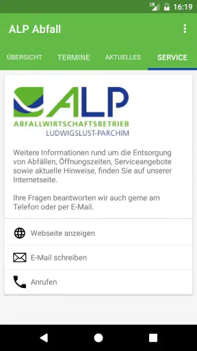 ALP Abfall screenshot