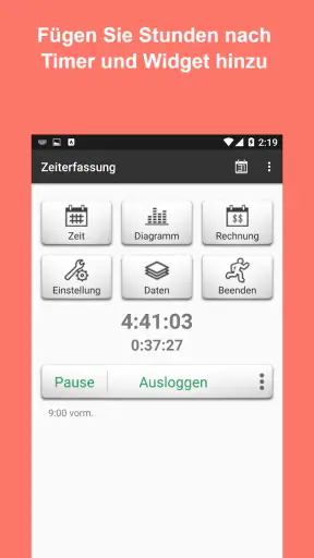 Arbeitszeittabelle Arbeitszeit screenshot