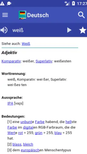Deutsch Wörterbuch screenshot