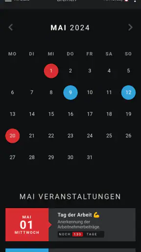 Deutschland Feiertag Kalendar screenshot