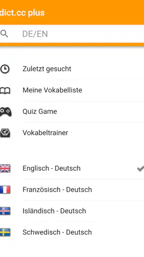 dict.cc Wörterbuch screenshot