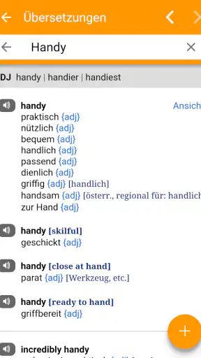 dict.cc Wörterbuch screenshot