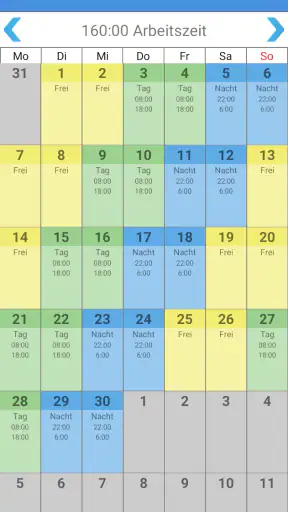 Dienstplan screenshot