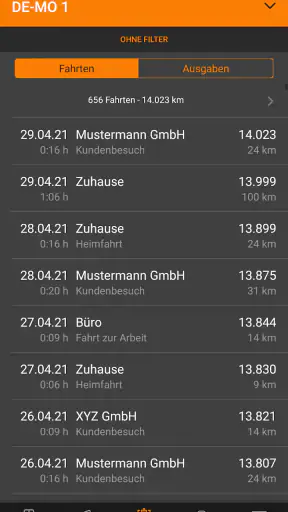 Driverslog Pro 2 - Fahrtenbuch screenshot