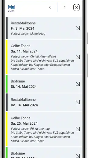 EVS Abfall-App screenshot