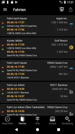 Fahrtenbuch screenshot