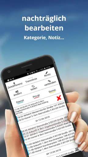 Fahrtenbuch GPS-Zeiterfassung screenshot