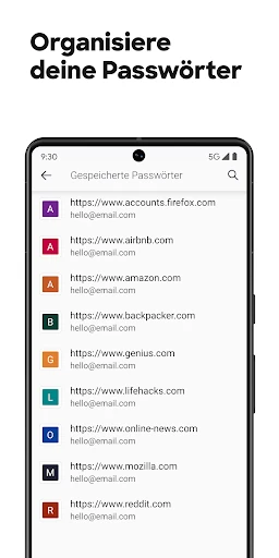 Firefox: internet browser screenshot