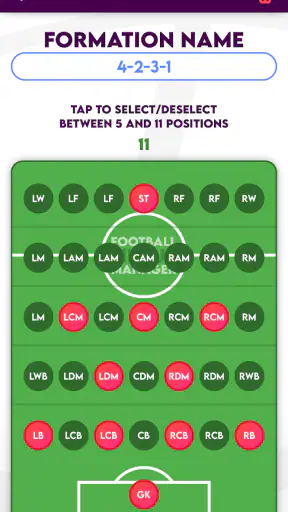 Football Lineup Manager screenshot