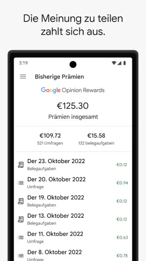 Google Umfrage-App screenshot