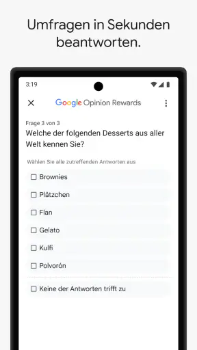 Google Umfrage-App screenshot