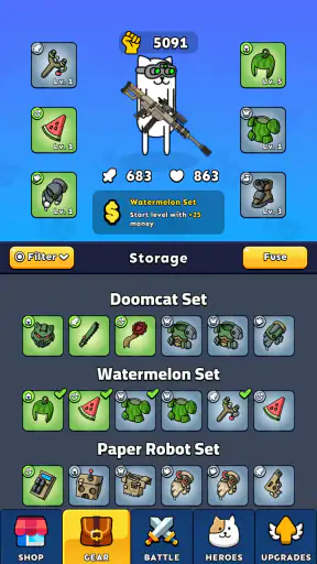 Gun Hero ― Katzen Waffen Spiel screenshot