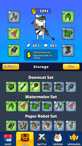 Gun Hero ― Katzen Waffen Spiel screenshot