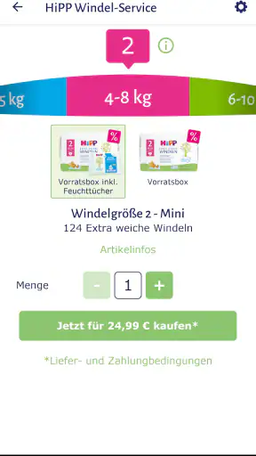 HiPP Windel App screenshot