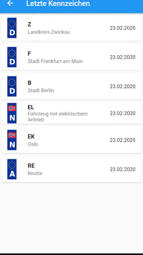 Kennzeichensammler screenshot