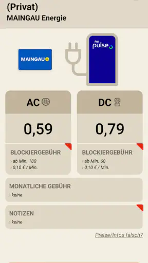 Ladefuchs: EV Strompreise screenshot