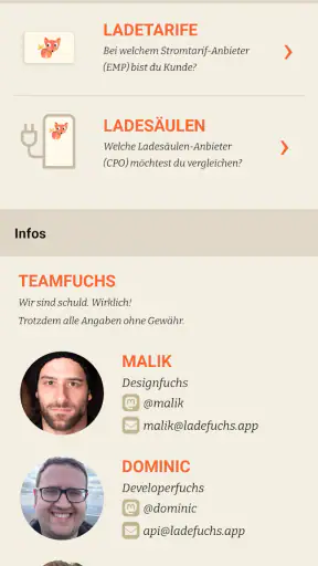 Ladefuchs: EV Strompreise screenshot