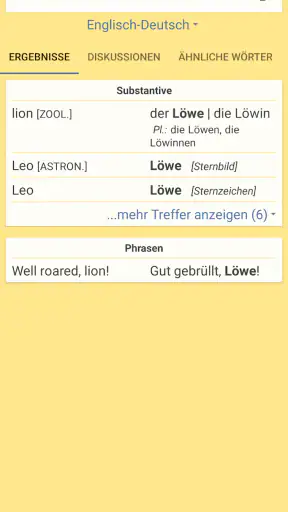 LEO Wörterbuch screenshot