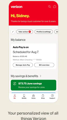 My Verizon screenshot