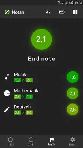 Notan: Notenrechner screenshot