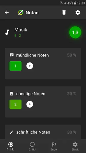 Notan: Notenrechner screenshot