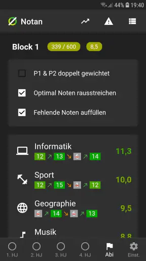Notan: Notenrechner screenshot