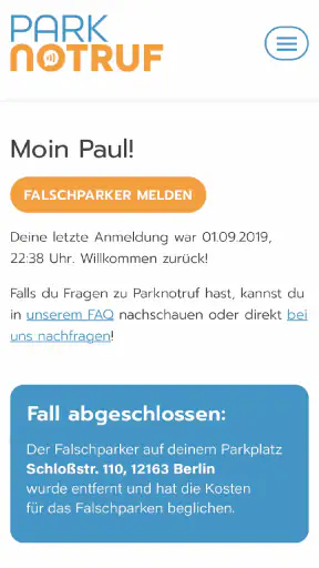 Parknotruf screenshot