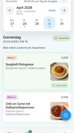 PCA Kantine screenshot