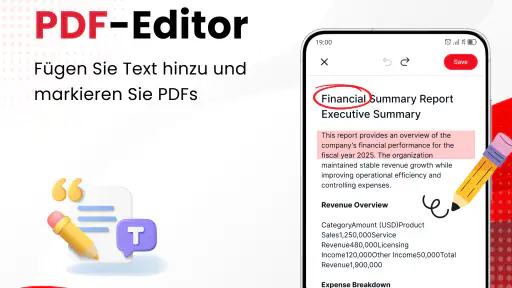 PDF Leser & Betrachter, Scan screenshot