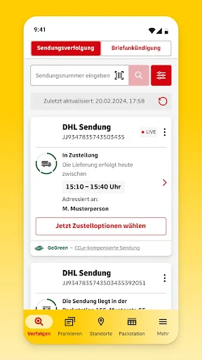Post & DHL screenshot
