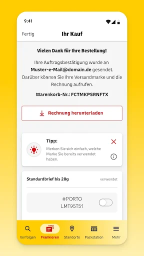 Post & DHL screenshot