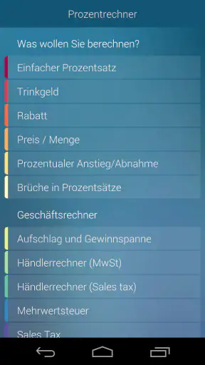 Prozentrechner screenshot