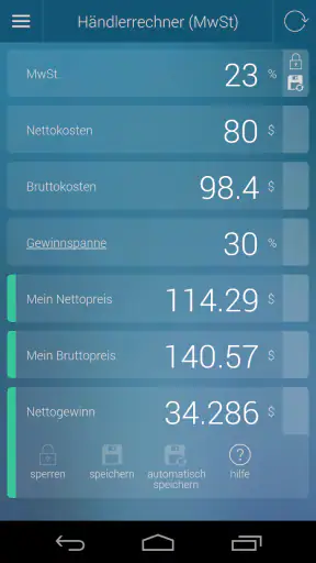 Prozentrechner screenshot