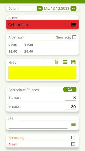 Schicht Kalender (FlexR) screenshot