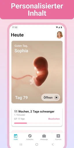 Schwangerschaft + Tracker-App screenshot