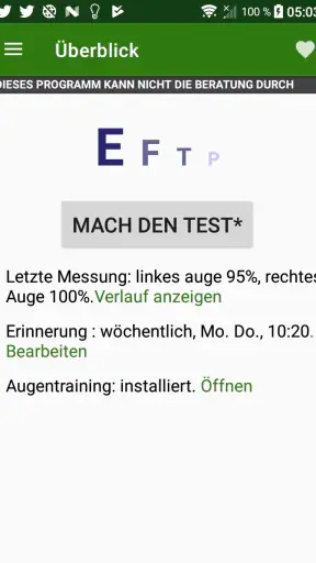 Sehtest screenshot