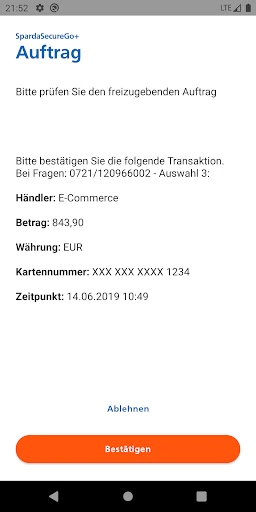 SpardaSecureGo+ screenshot
