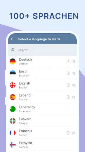 Vokabeltrainer mit Lernkarten screenshot