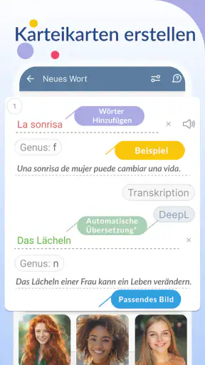 Vokabeltrainer mit Lernkarten screenshot