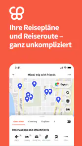 Wanderlog reisen routenplaner screenshot