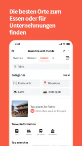 Wanderlog reisen routenplaner screenshot