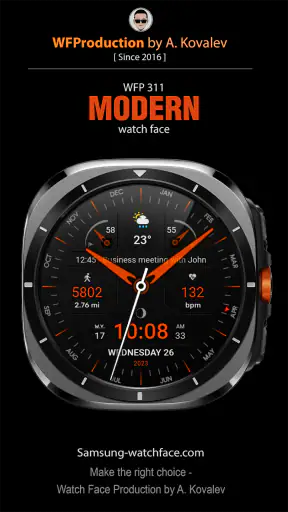 WFP 311 Modern watch face screenshot