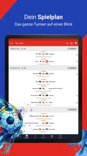 WM 2026 App mit TV.de Live TV screenshot
