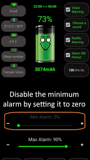Battery Alarm PRO screenshot