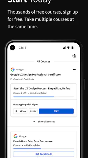 Coursera: Εξέλιξη καριέρας screenshot