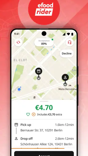 efood rider app screenshot